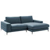 ECKSOFA in Velours Blaugrau  - Blaugrau/Schwarz, Design, Textil/Metall (253/177cm) - Dieter Knoll
