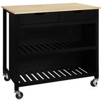 KÜCHENINSEL   in Naturfarben, Schwarz  - Schwarz/Naturfarben, Basics, Holz/Holzwerkstoff (98/94/58cm) - MID.YOU