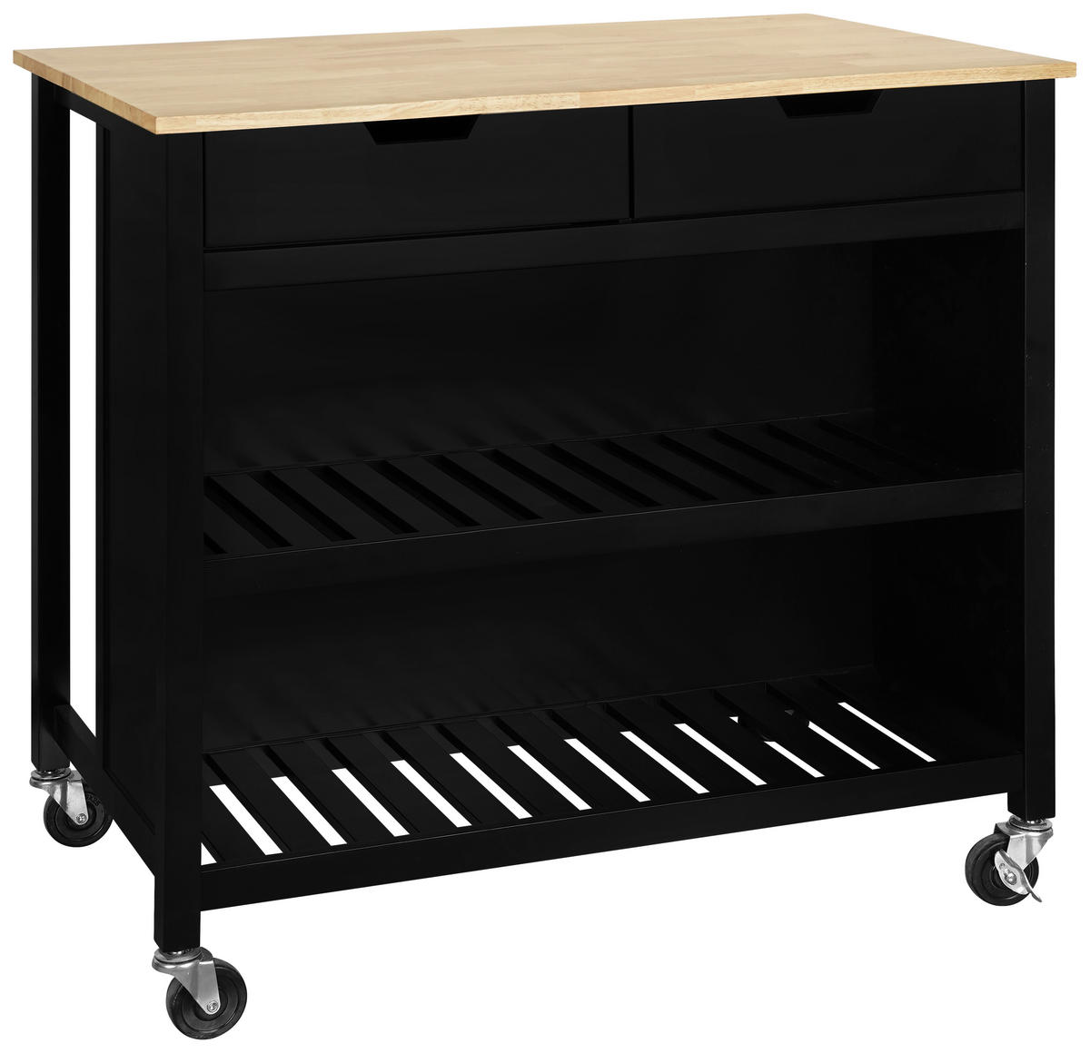 KÜCHENINSEL   in Naturfarben, Schwarz  - Schwarz/Naturfarben, Basics, Holz/Holzwerkstoff (98/94/58cm) - MID.YOU