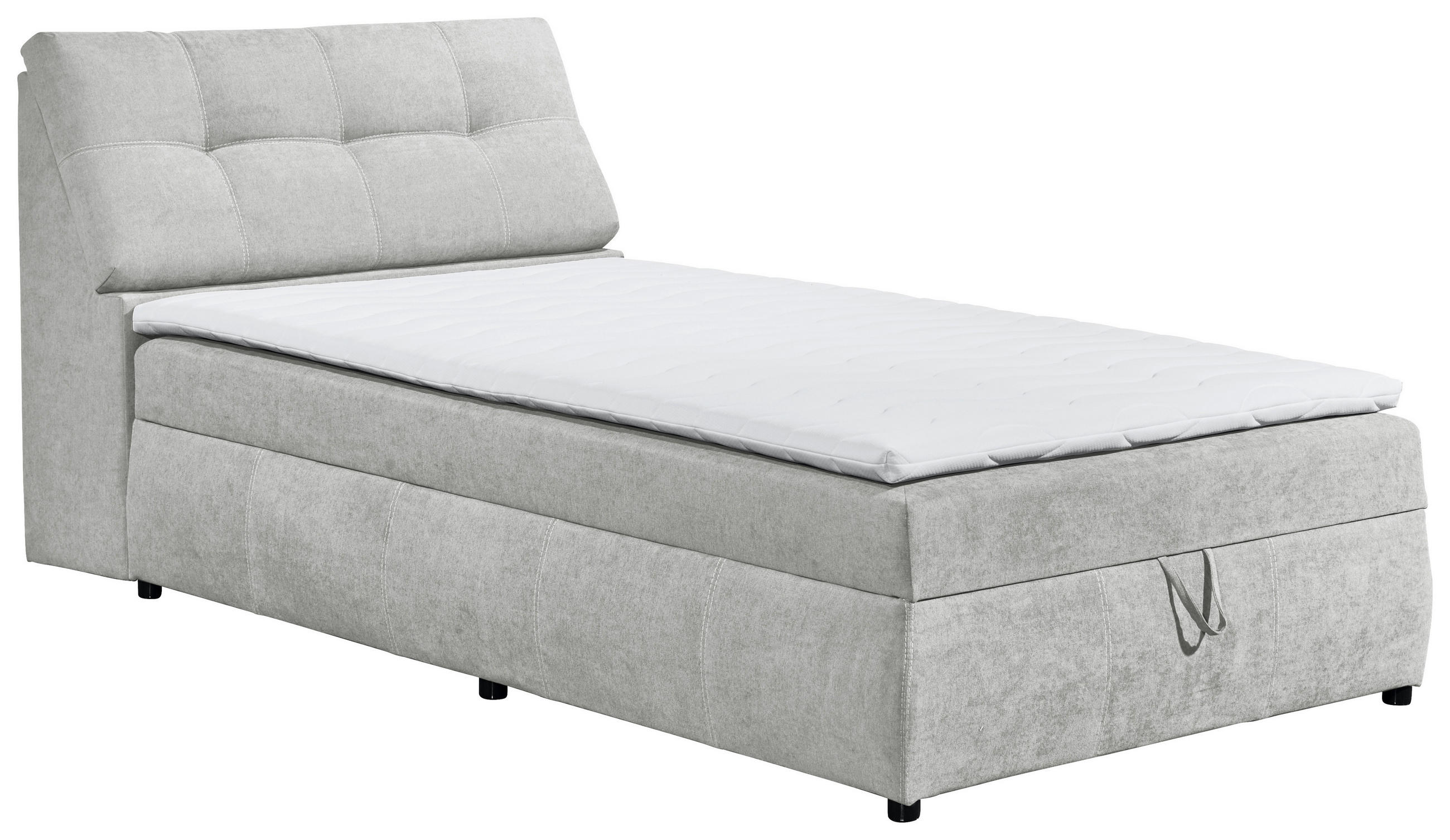BOXBETT 120/200 cm  in Hellgrau  - Hellgrau/Schwarz, Design, Kunststoff/Textil (120/200cm) - Carryhome