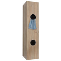 WÄSCHESCHRANK 40/185/40 cm  in Eichefarben  - Eichefarben/Alufarben, KONVENTIONELL, Holzwerkstoff/Kunststoff (40/185/40cm) - Xora