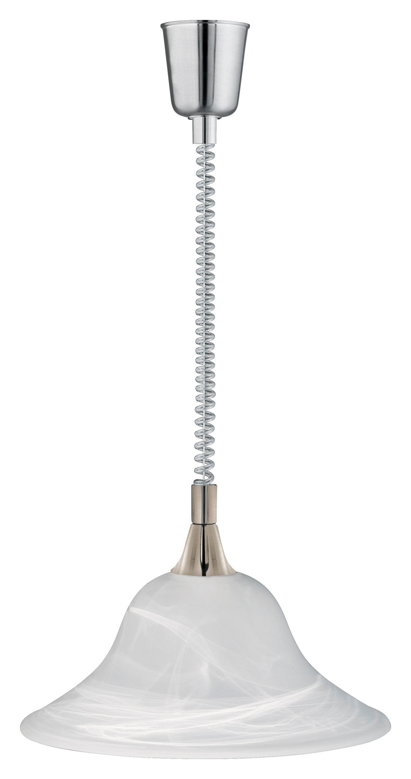 HÄNGELEUCHTE 38,5/130 cm    - Weiss/Nickelfarben, Basics, Glas/Metall (38,5/130cm) - Trio Leuchten