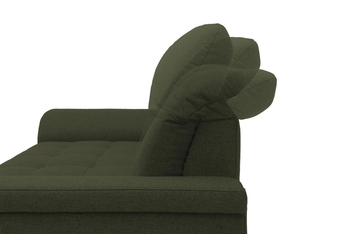 2,5-Sitzer mit Funktion Webstoff Grün  - Chromfarben/Grün, KONVENTIONELL, Textil/Metall (210/81/105cm) - MID.YOU