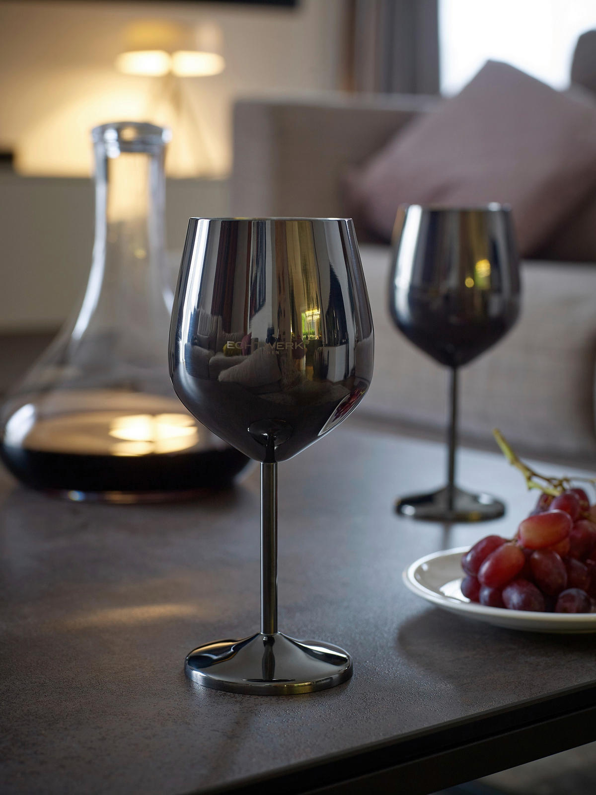 KOZAREC ZA VINO   500 ml - črna/visoki sijaj, Basics, kovina (9,3/4,5/21cm) - Echtwerk