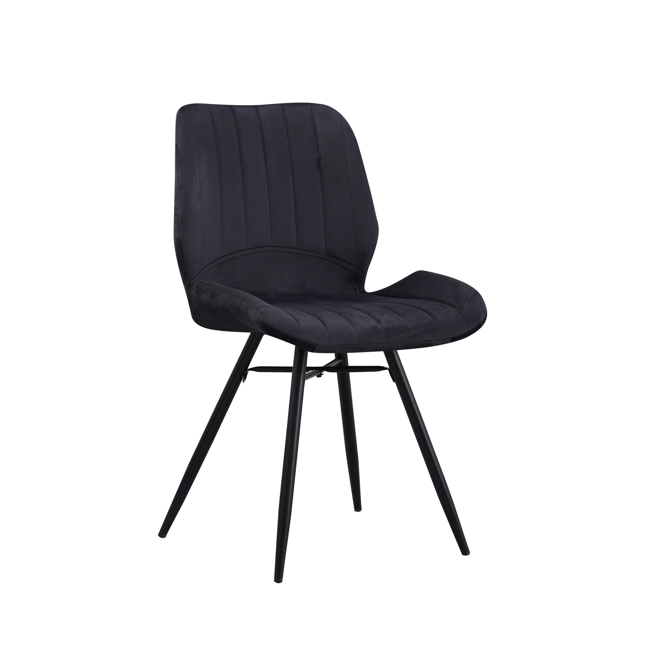 SADA STOLIČIEK 4 kus - čierna, Modern, kov/textil (47/82/55cm) - MID.YOU