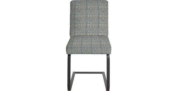 SCHWINGSTUHL in Stahl Flachgewebe - Blau/Schwarz, Design, Textil/Metall (60/92/60cm) - Dieter Knoll
