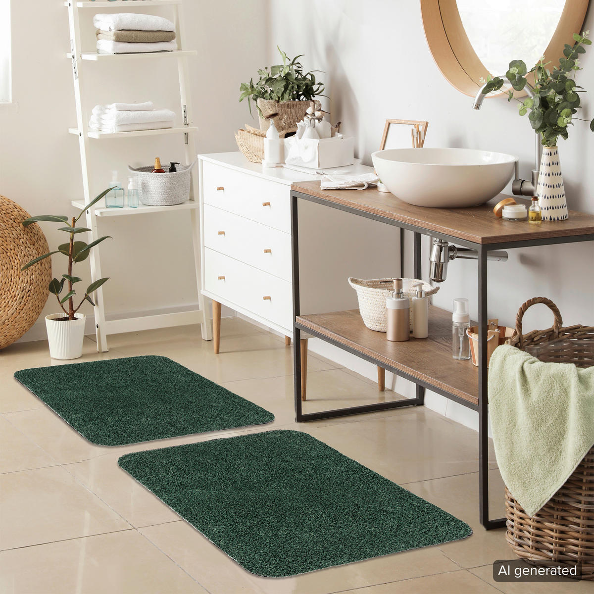 FUSSMATTE  60/75 cm  Grün  Struktur  - Grün, KONVENTIONELL, Kunststoff/Textil (60/75cm) - Astra