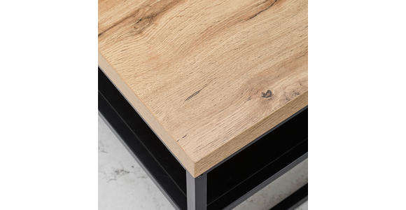 COUCHTISCH 50/50/40 cm quadratisch Naturfarben, Schwarz  - Schwarz/Naturfarben, Basics, Holzwerkstoff/Metall (50/50/40cm) - Carryhome