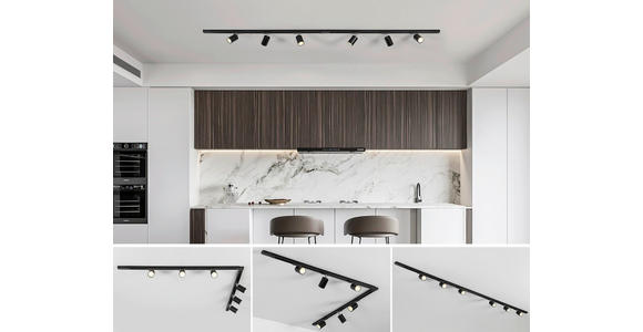 SCHIENENSYSTEM - Chromfarben/Schwarz, Trend, Kunststoff/Metall (110/104/14cm) - Novel