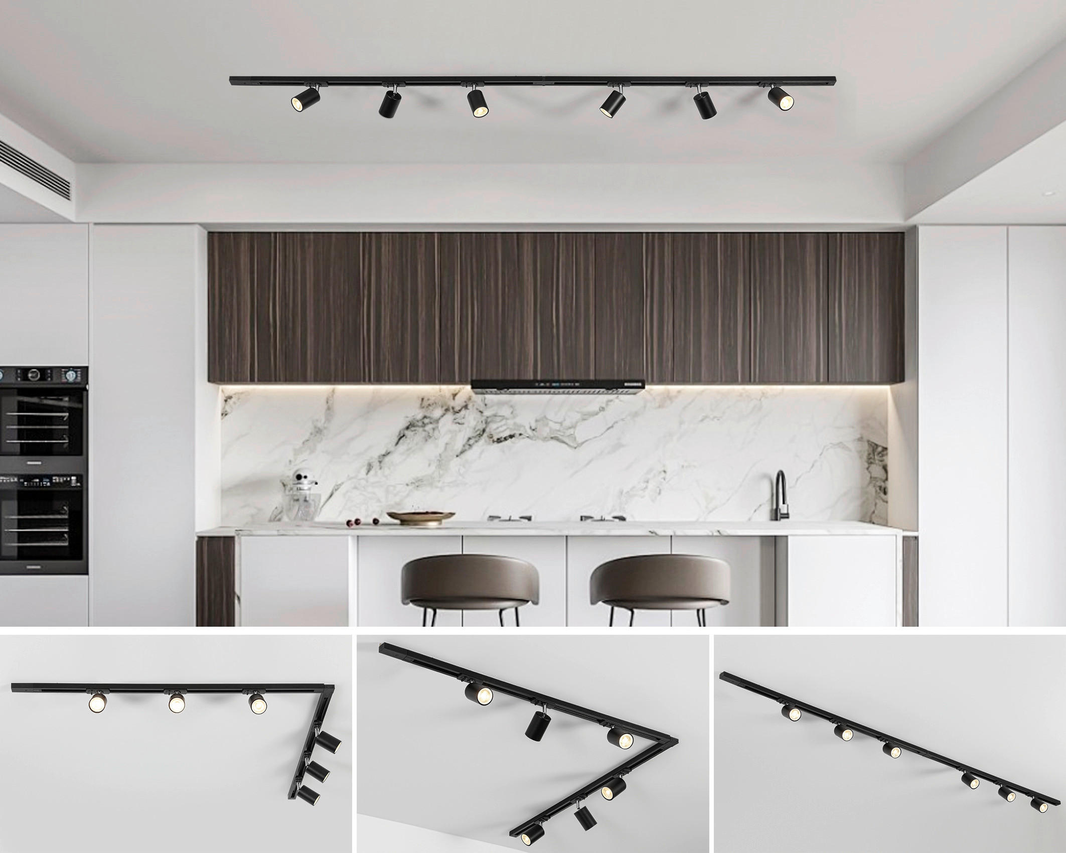 DECKENLEUCHTE 110/104/14 cm   - Schwarz, Trend, Kunststoff/Metall (110/104/14cm) - Novel