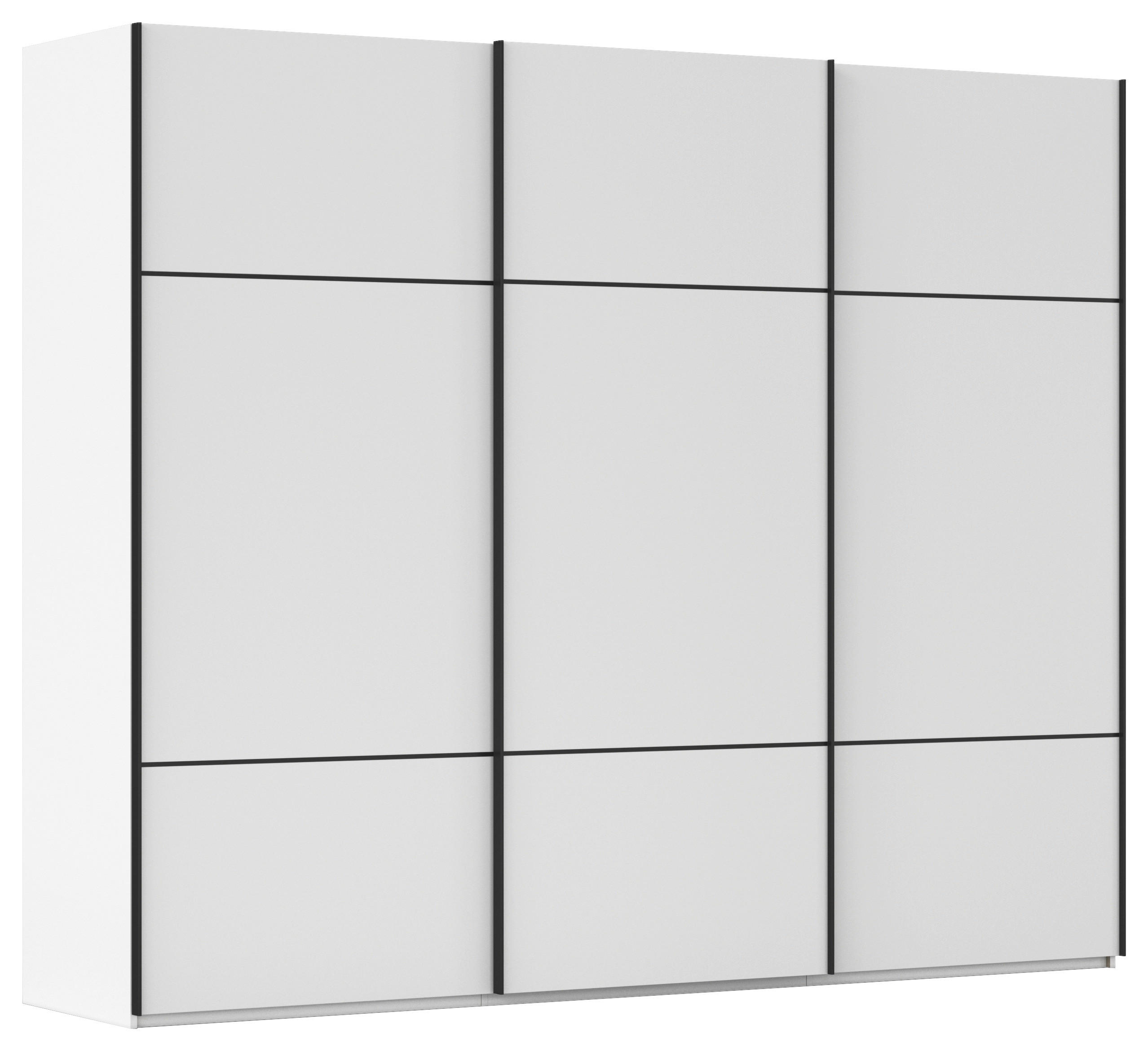 SCHWEBETÜRENSCHRANK in Weiss  - Weiss/Schwarz, Konventionell, Holzwerkstoff/Metall (242/223/68cm) - Novel