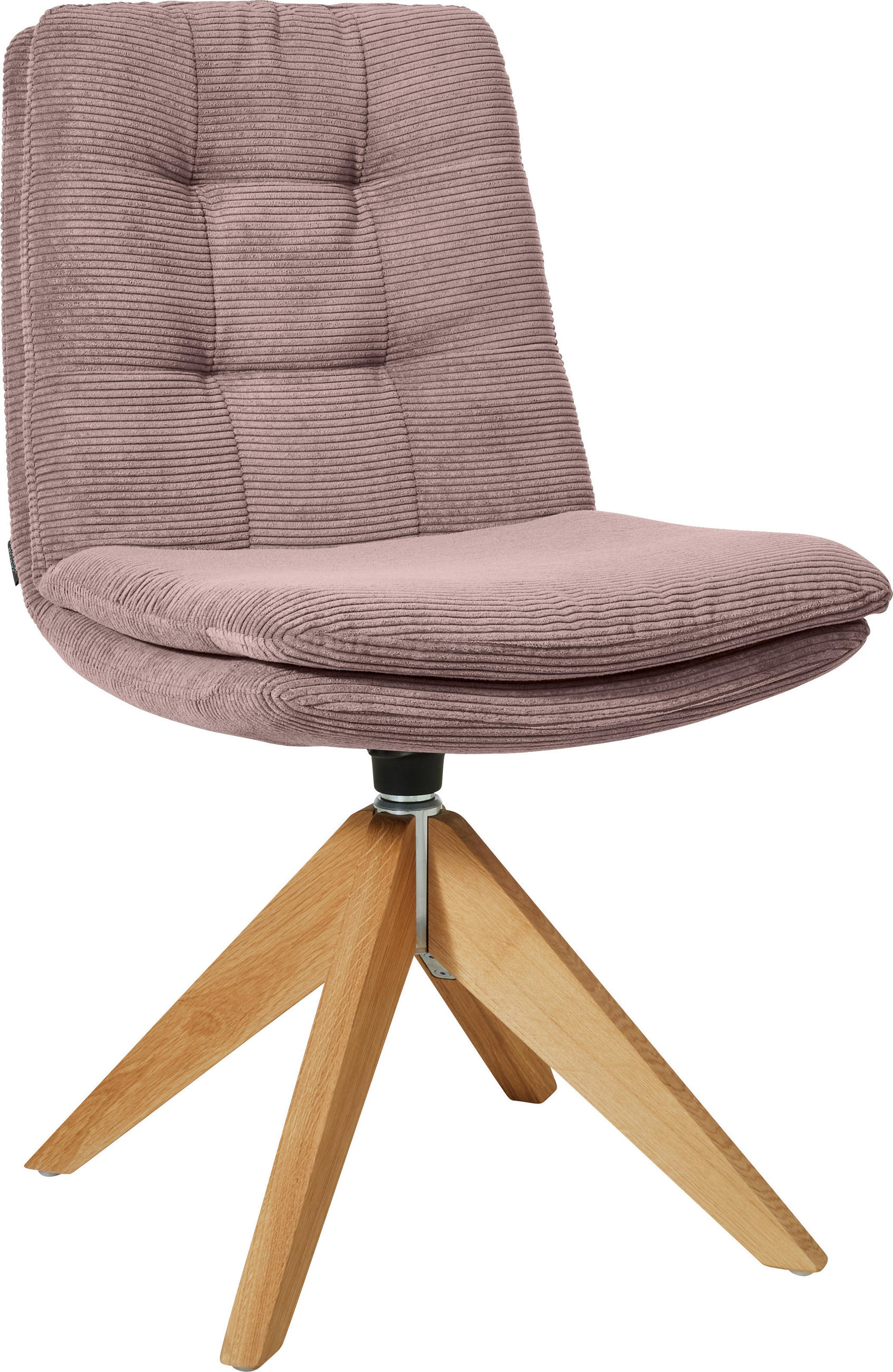 STUHL  in Cord Textil  - Eichefarben/Altrosa, Design, Holz/Textil (50/90/69cm) - Johann Jakob