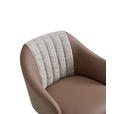ARMLEHNSTUHL  Sitzfläche 360° drehbar, automatische Rückholfunktion Leinenoptik Echtleder  - Schwarz/Braun, Design, Leder/Textil (60/82/62cm) - Novel