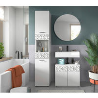 BADEZIMMER 3-teilig  in 95 cm  - Schwarz/Weiß, MODERN, Holzwerkstoff/Kunststoff (95cm) - MID.YOU