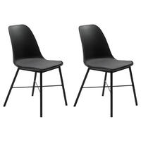 STUHL-SET 2 Stück  in matt  - Schwarz/Grau, MODERN, Kunststoff/Textil (47/83/54cm) - Livetastic