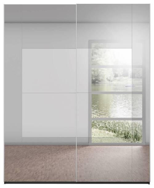 SCHWEBETÜRENSCHRANK in Graphitfarben, Grau  - Graphitfarben/Grau, Design, Glas/Holzwerkstoff (181/235/68cm) - Xora