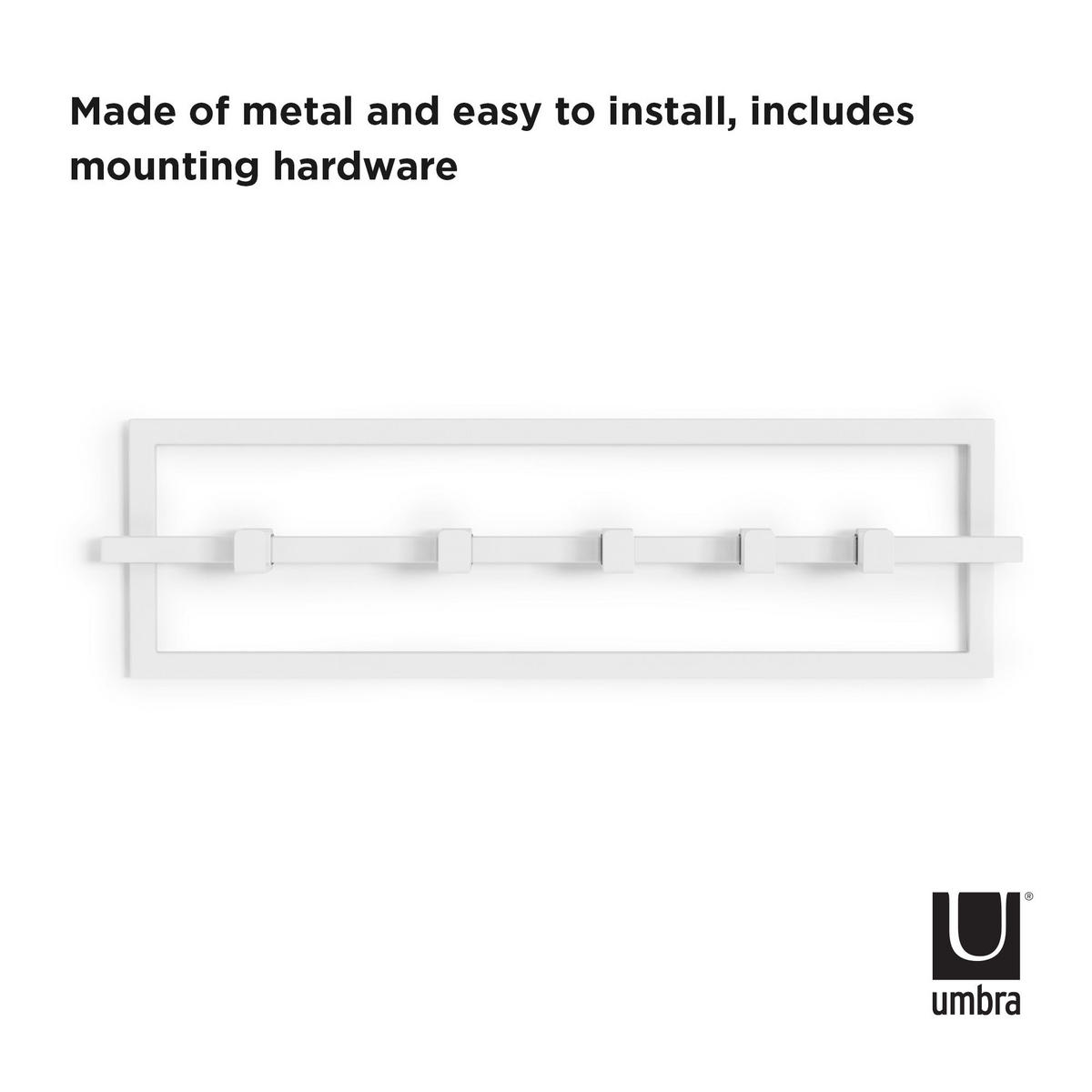 GARDEROBA ZIDNA   bijela  metal  - bijela, Basics, metal (53/15/6cm) - Umbra