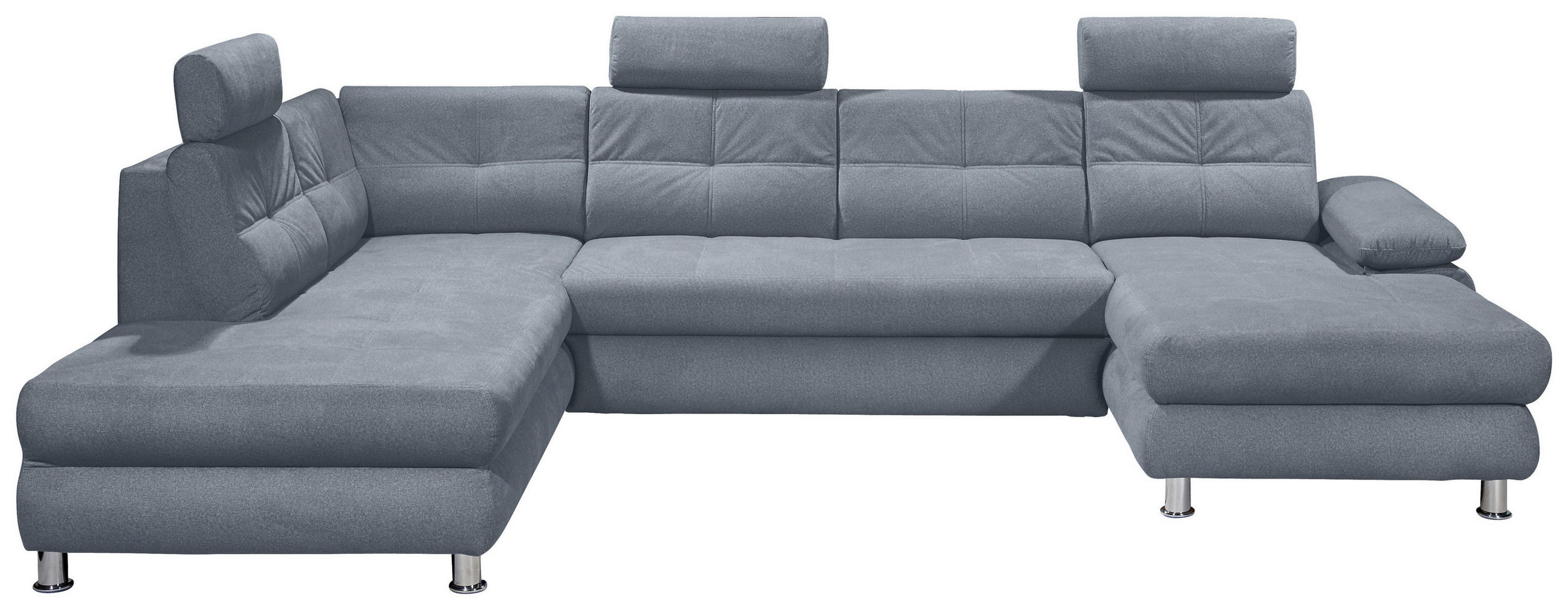 WOHNLANDSCHAFT Grau  - Silberfarben/Grau, MODERN, Kunststoff/Textil (233/349/177cm) - MID.YOU