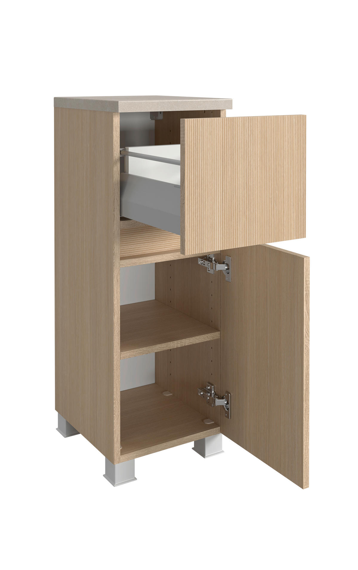 UNTERSCHRANK 30/80/35 cm   - Sandfarben/Eichefarben, KONVENTIONELL, Holzwerkstoff/Kunststoff (30/80/35cm) - Xora