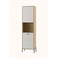 VITRINE  in Eichefarben, Kaschmir - Kaschmir/Eichefarben, Design, Holzwerkstoff/Metall (55/206/35cm) - MID.YOU