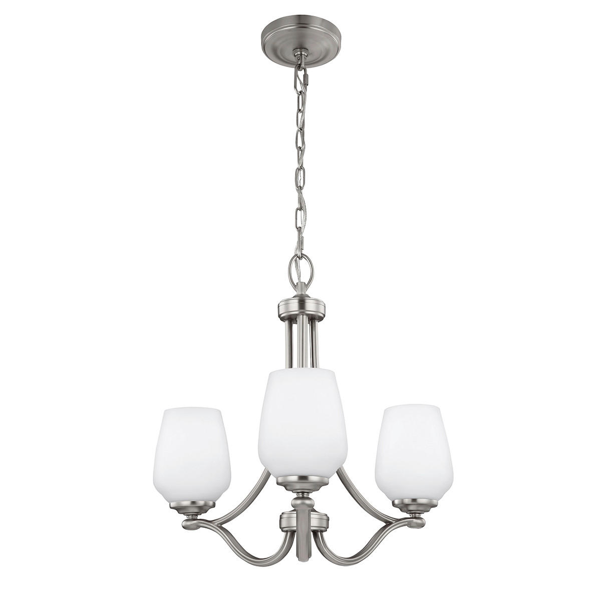 KRONLEUCHTER 48.3/55.3 cm    - Nickelfarben, Basics, Glas/Metall (48.3/55.3cm) - Elstead Lighting