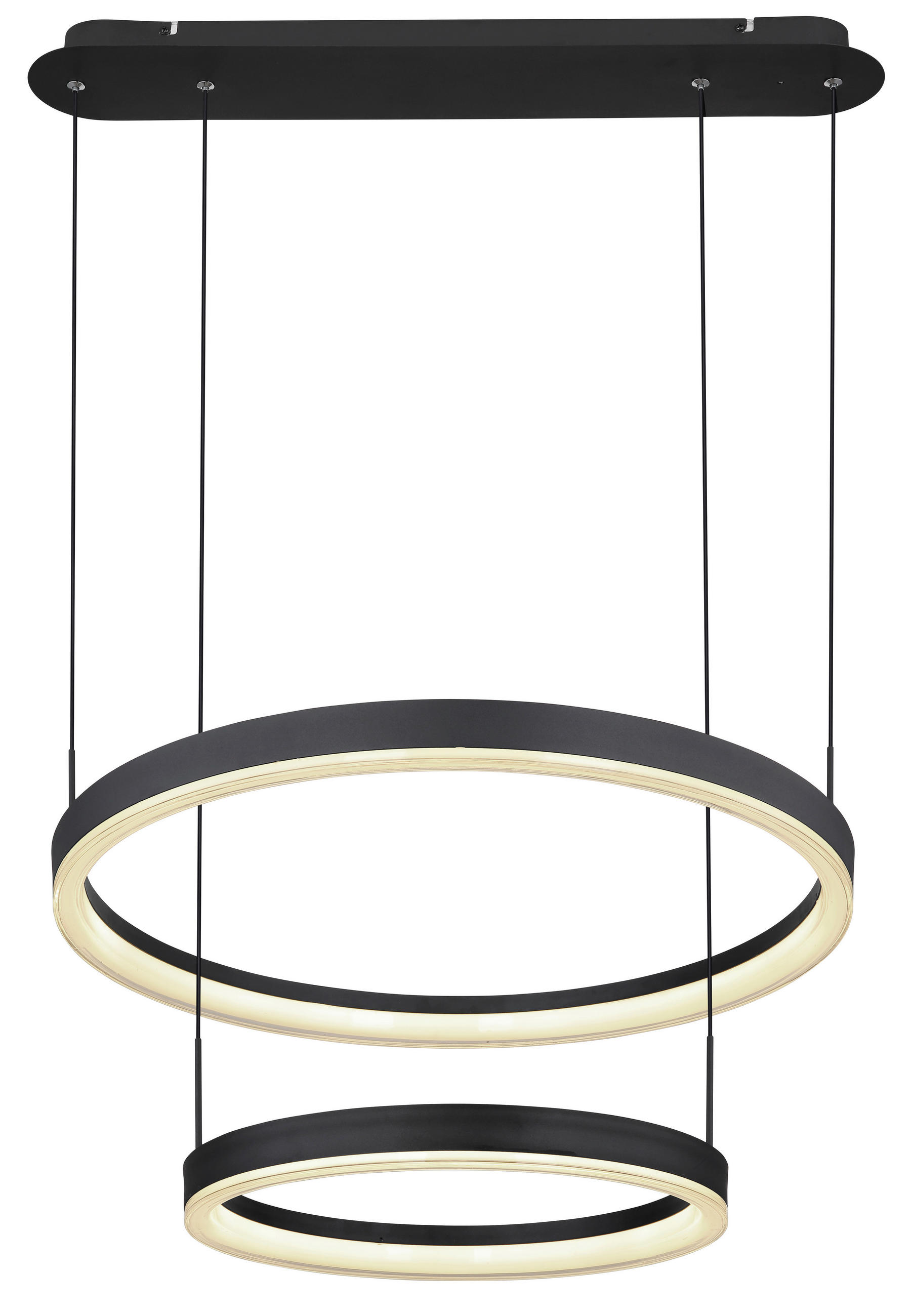 LED-HÄNGELEUCHTE 66,5/60/150 cm   - Goldfarben/Opal, Design, Kunststoff/Metall (66,5/60/150cm) - Globo