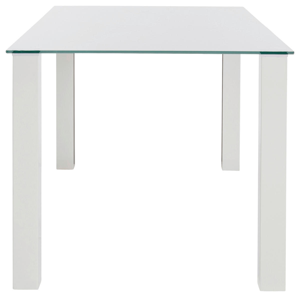 ESSTISCH in Glas, Holzwerkstoff 90/160/76 cm  - Weiß Hochglanz/Weiß, Design, Glas/Holzwerkstoff (90/160/76cm) - MID.YOU