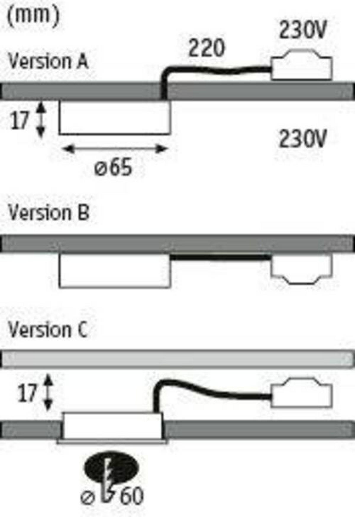 UNTERBAULEUCHTE 6,5/1,7 cm   - Weiß, Basics, Kunststoff (6,5/1,7cm) - Paulmann