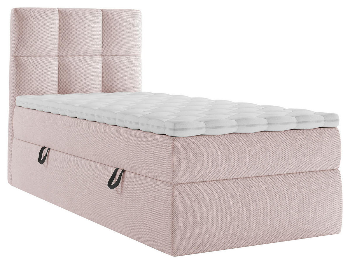 BOX KREVET    90/200 cm  - svijetlo ružičasta/crna, Moderno, drvni materijal/drvo (90/200cm) - MID.YOU