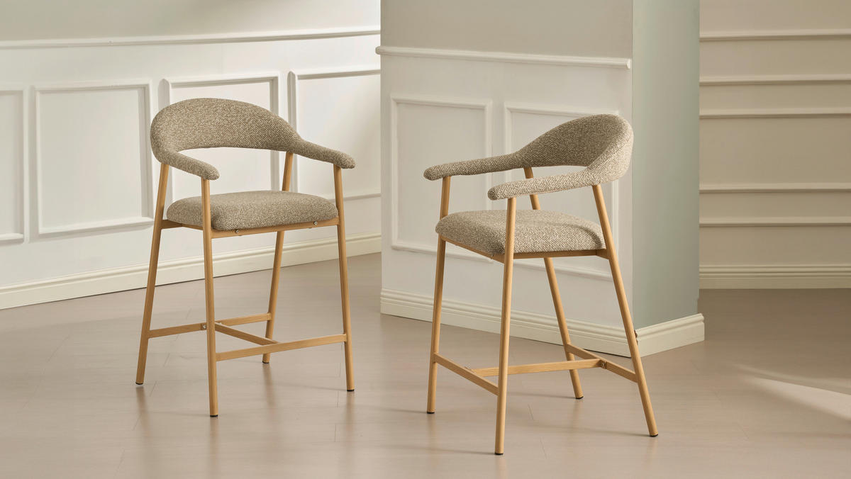 BARHOCKER in Taupe, Eichefarben  - Taupe/Eichefarben, MODERN, Holz/Textil (54/94,5/54,5cm) - Livetastic