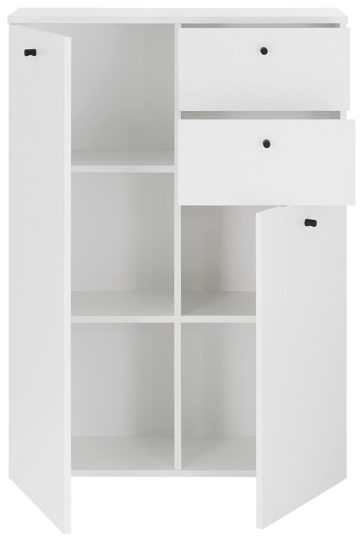 MIDISCHRANK 80/110/30 cm  - Weiss/Schwarz, Modern, Holzwerkstoff/Kunststoff (80/110/30cm) - MID.YOU