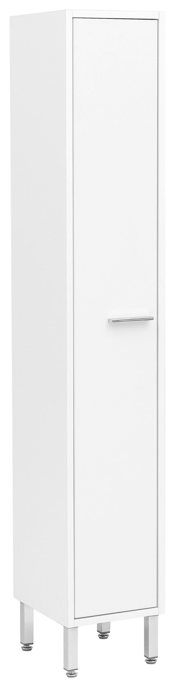 HOCHSCHRANK 25/152/30 cm  - Chromfarben/Weiß, KONVENTIONELL, Holzwerkstoff/Metall (25/152/30cm) - Stylife