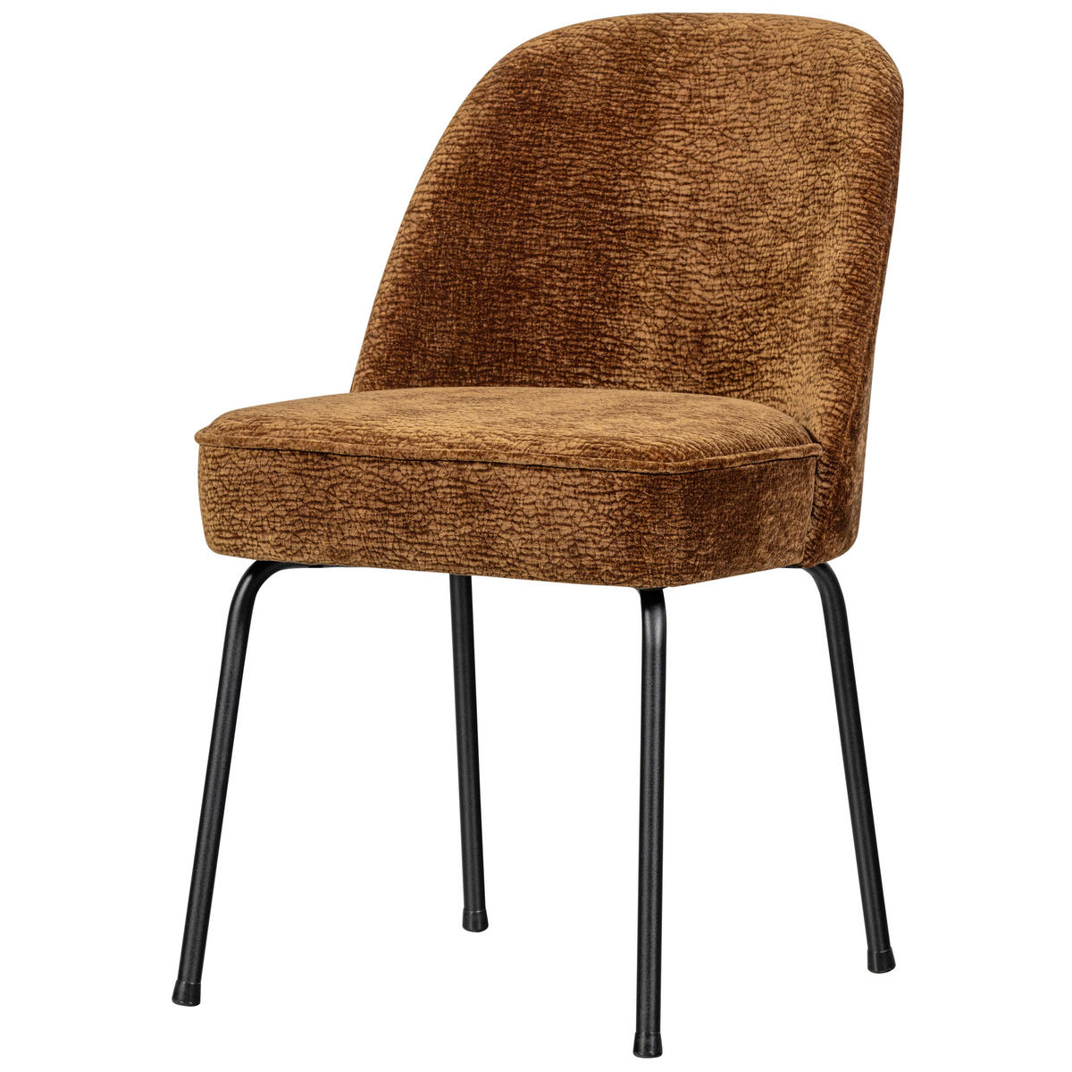 STUHL-SET 2 Stück  in Chenille  - Schwarz/Braun, MODERN, Textil/Metall (50/83/57cm) - Livetastic