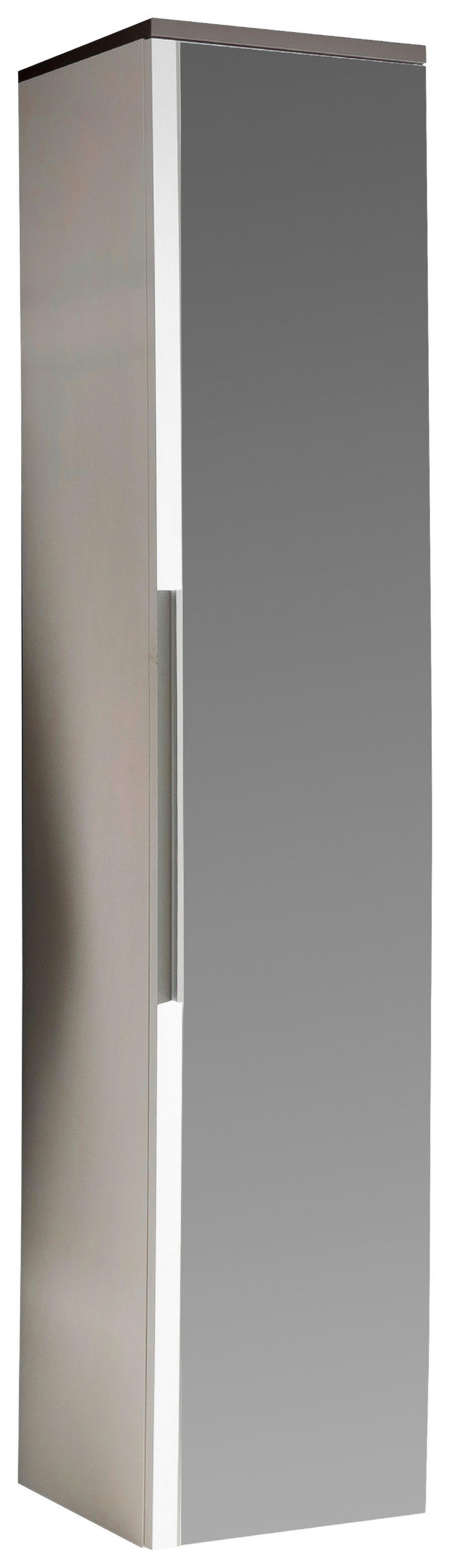 HOCHSCHRANK 50/233/35 cm  - Weiss/Silberfarben, Design, Holzwerkstoff/Kunststoff (50/233/35cm) - Moderano