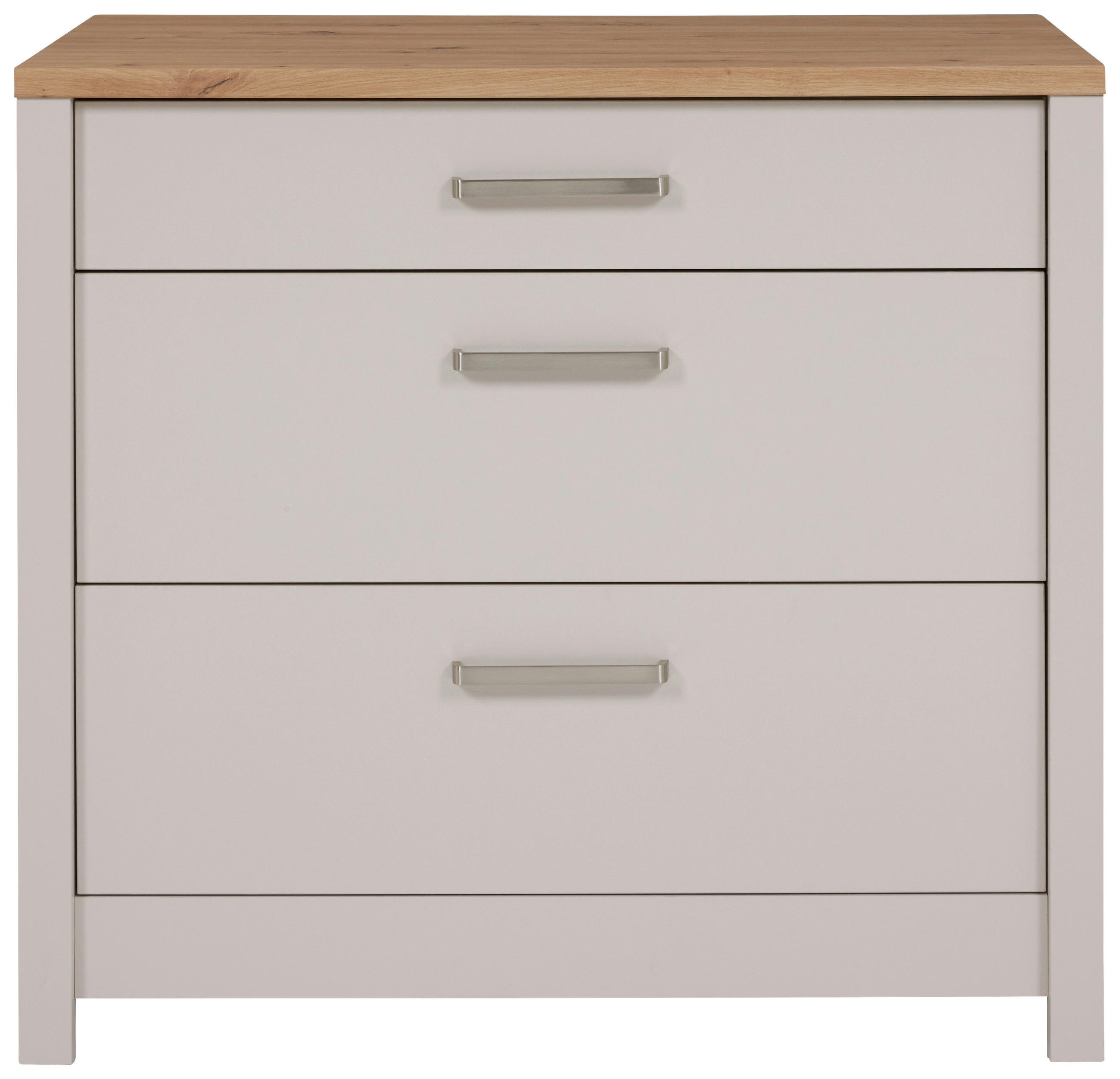 SCHUBKASTENUNTERSCHRANK 100/92/60 cm  in Kaschmir, Eiche Artisan  - Kaschmir/Silberfarben, ROMANTIK / LANDHAUS, Holzwerkstoff/Metall (100/92/60cm) - home24