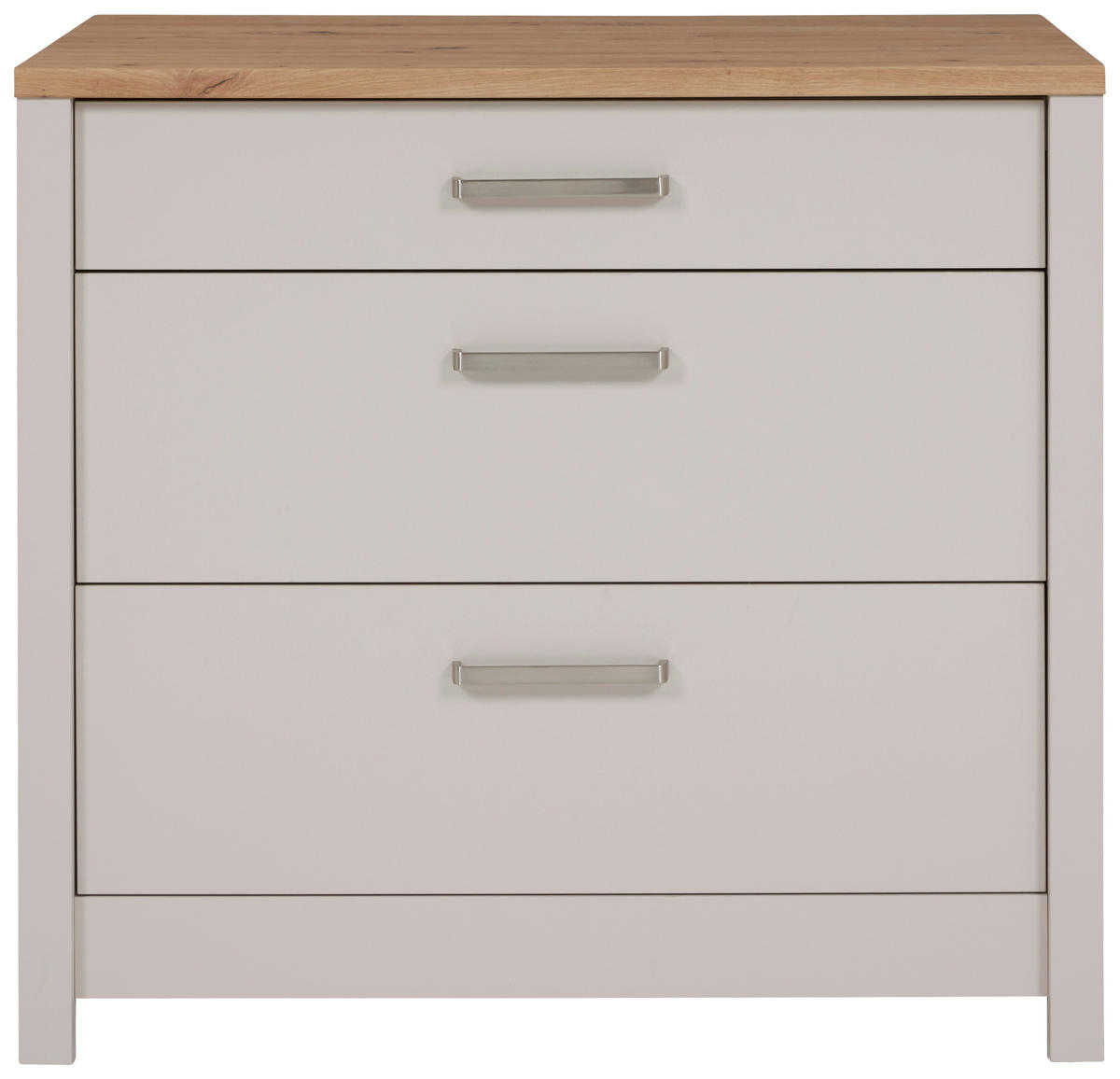 SCHUBKASTENUNTERSCHRANK 100/92/60 cm  in Kaschmir, Eiche Artisan  - Kaschmir/Silberfarben, ROMANTIK / LANDHAUS, Holzwerkstoff/Metall (100/92/60cm) - home24