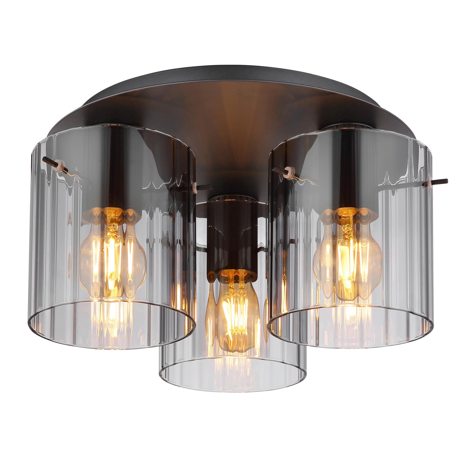 TAKLAMPA TULIVAR 37/20 cm - mörkgrå, Basics, metall/glas (37/20cm) - Globo