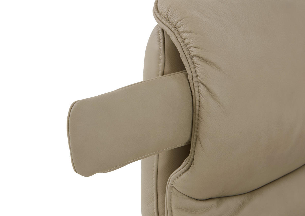 RELAXSESSEL in Leder Beige  - Beige/Schwarz, Design, Leder/Metall (75/106/88cm) - Dieter Knoll