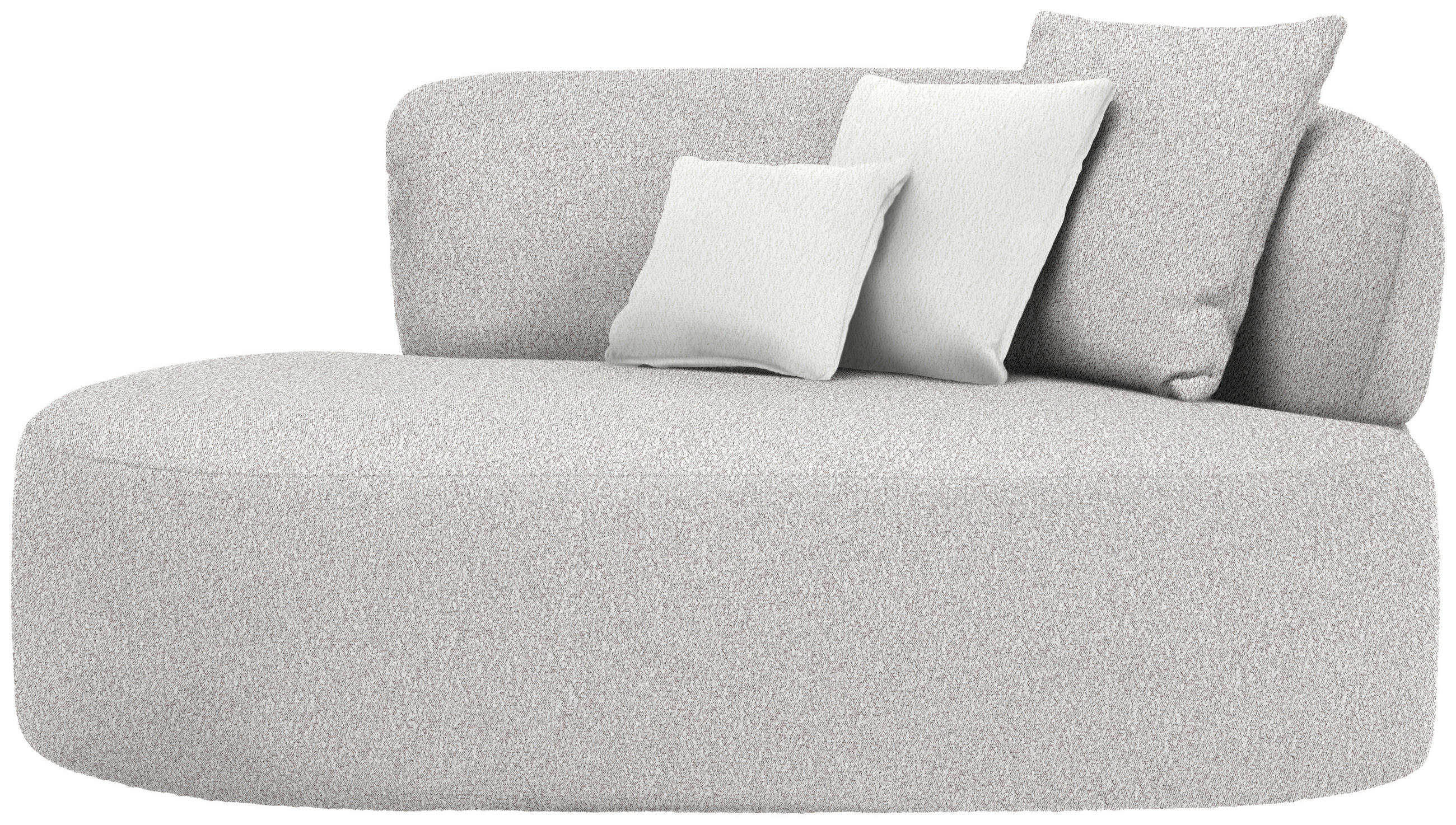 RÉCAMIERE  in Bouclé Creme, Beige  - Beige/Creme, MODERN, Kunststoff/Textil (166/86/105cm) - Hom`in