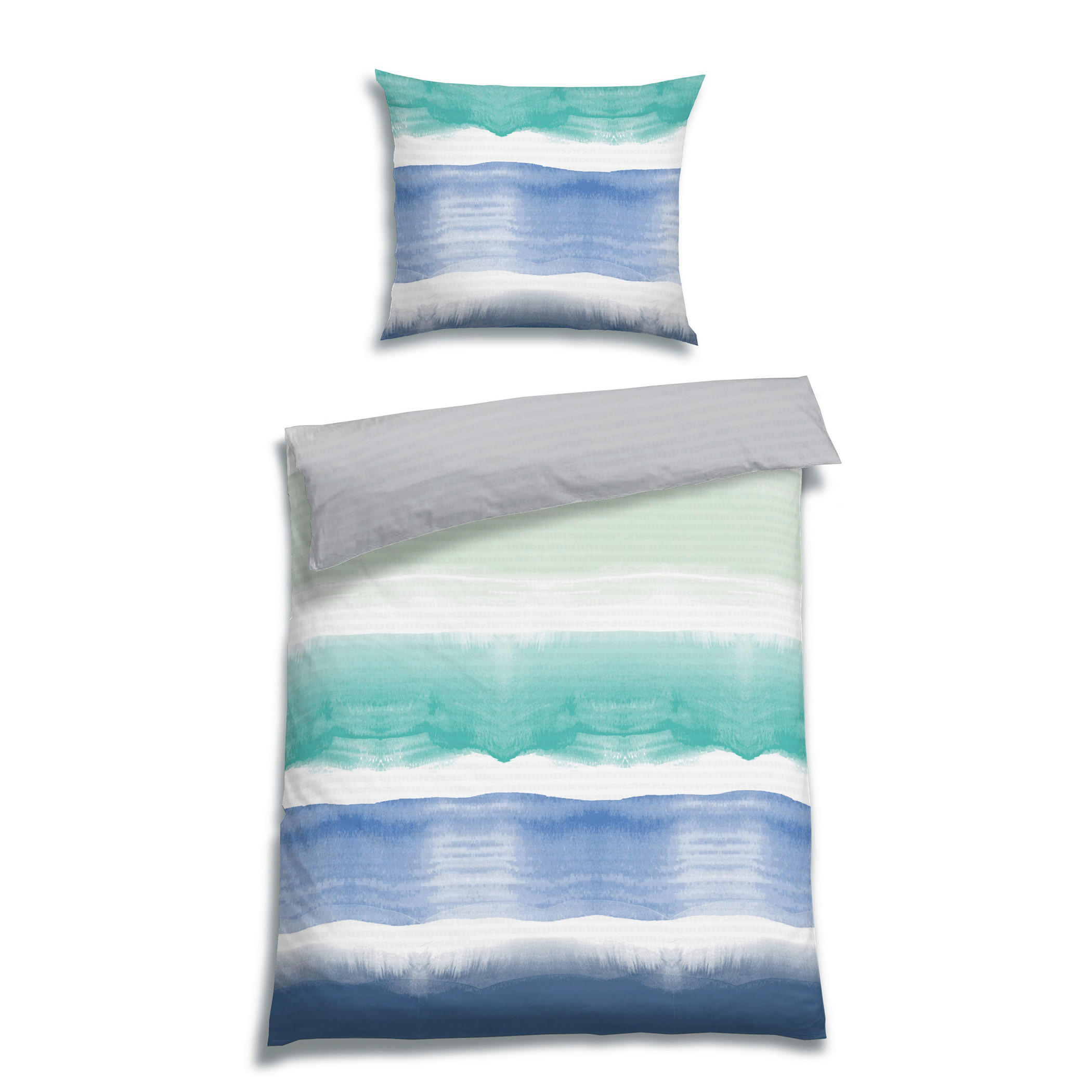 BETTWÄSCHE Seersucker 140/200 cm  - Türkis/Blau, Basics, Textil (140/200cm) - Florella