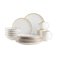 KOMBISERVICE 16-teilig  - Braun/Weiß, Basics, Keramik - Mäser