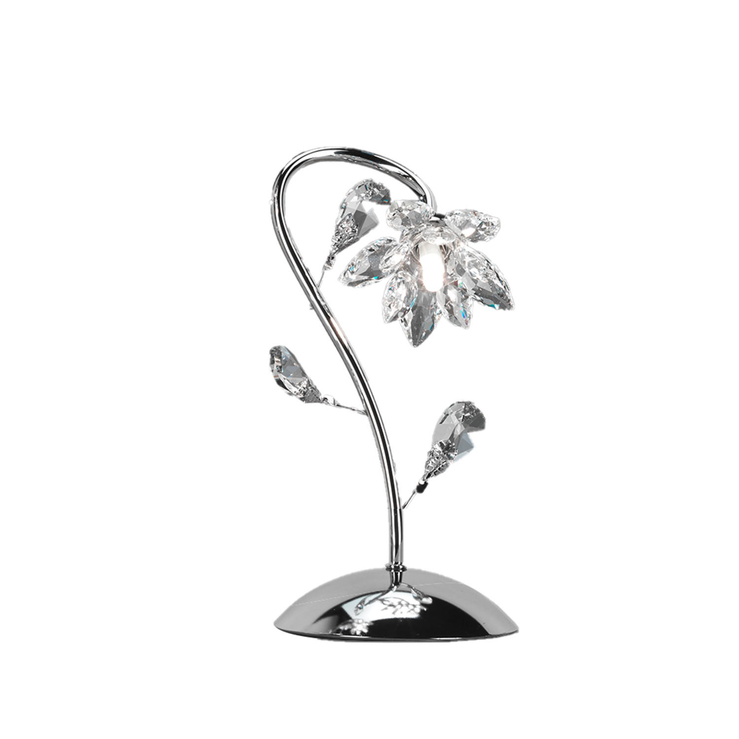 KRISTALL-TISCHLEUCHTE 20/35 cm   - Chromfarben, KONVENTIONELL, Glas/Metall (20/35cm)