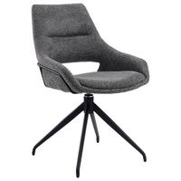 STUHL - Schwarz/Grau, Design, Textil/Metall (59/85/64cm) - Hom`in