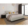 POLSTERBETT gepolstertes Kopfteil, Lattenrost, Bettkasten Beige 180/200 cm  - Beige/Schwarz, Design, Holz/Textil (180/200cm) - Carryhome