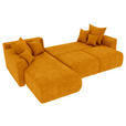 ECKSOFA  in Samt Gelb  195/293 cm  - Chromfarben/Gelb, KONVENTIONELL, Kunststoff/Textil (195/293cm) - Carryhome