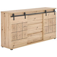 TÁLALÓSZEKRÉNY 160/86/40 cm  - tölgyfa színű/fekete, Lifestyle, műanyag/faalapú anyag (160/86/40cm) - MID.YOU