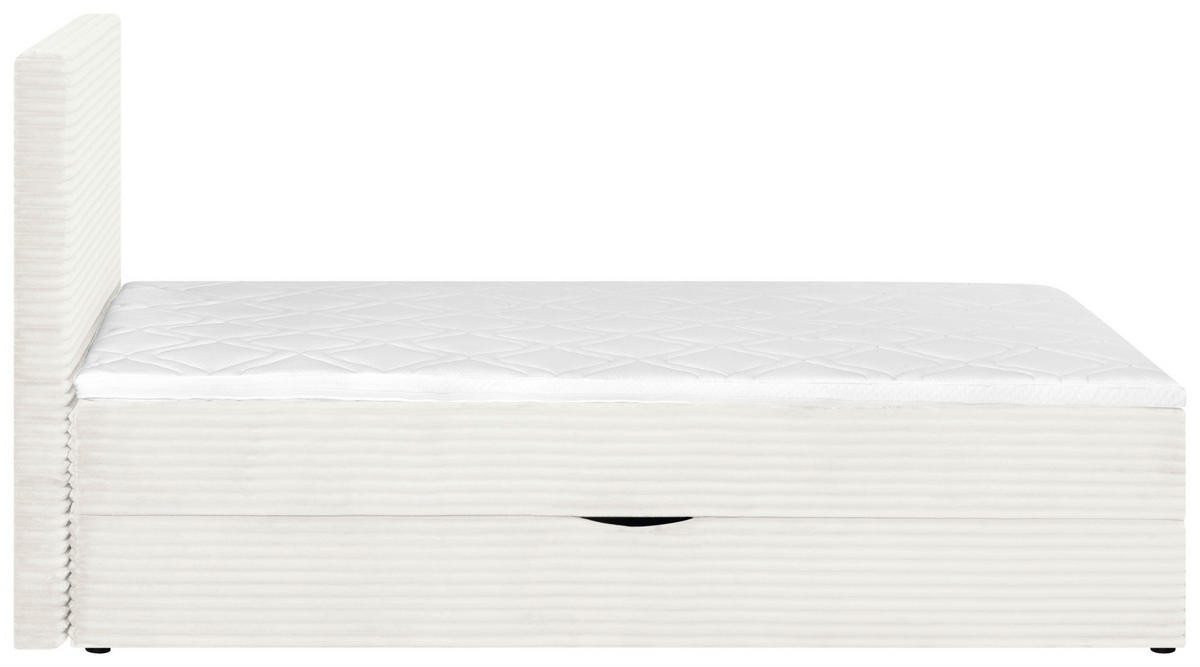 BOXBETT 120/200 cm,  in Naturfarben, Matratze, Bettkasten, Topper, H3 = fest  - Schwarz/Naturfarben, Trend, Kunststoff/Textil (120/200cm) - Boxxx