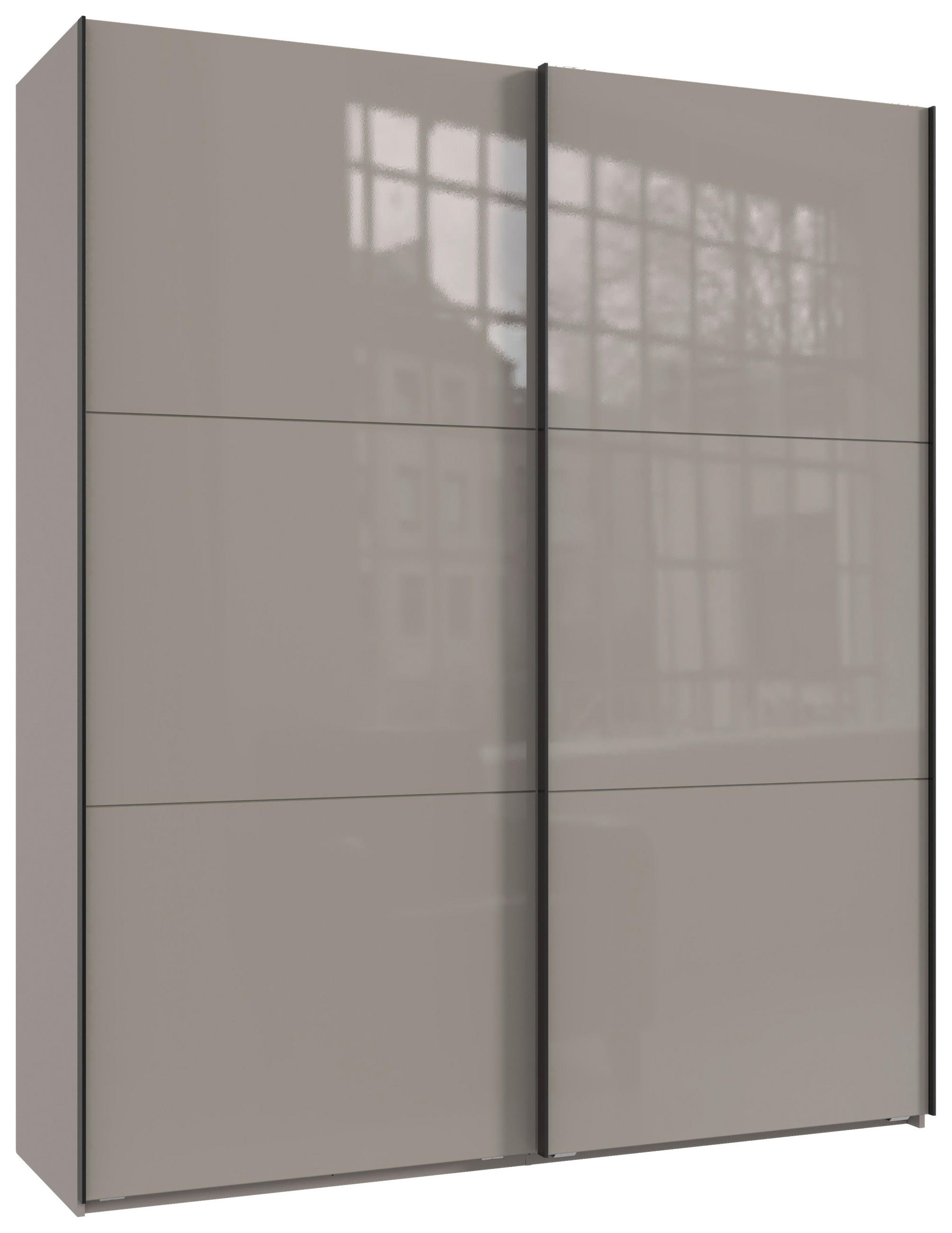 GARDEROB MED SKJUTDÖRRAR 200/236/65 cm 2-dörrar - sahara/svart, Klassisk, metall/trämaterial (200/236/65cm) - Hom`in