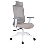 DREHSTUHL Netzbespannung, Webstoff Weiß, Hellgrau  - Hellgrau/Weiß, Design, Kunststoff/Textil (66/114-124/56cm) - Novel