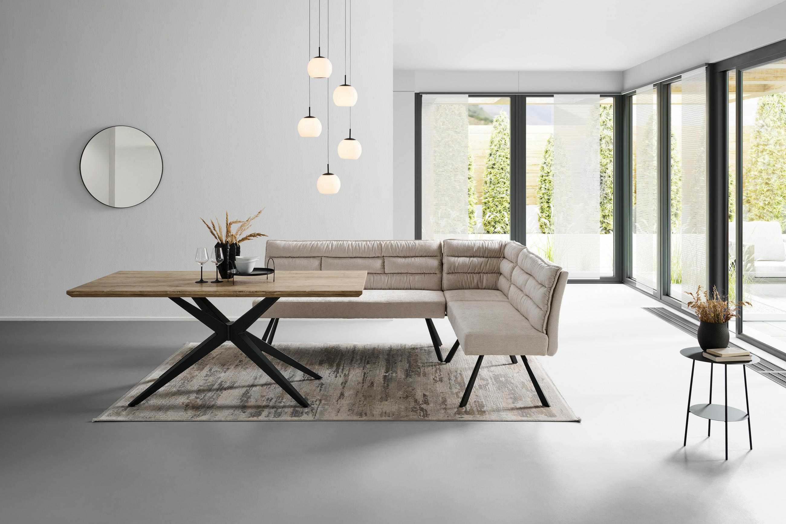 Thumbnail - Livetastic Eckbank, Beige, Metall, Textil, 5-Sitzer, seitenverkehrt montierbar, L-Form, 176-214x68x88 cm, seitenverkehrt...